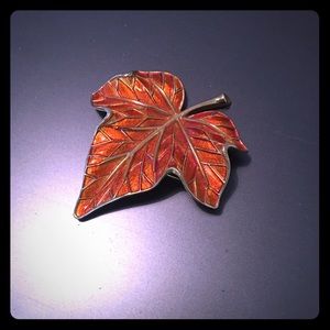 Vintage Trifari Enameled Brooch on Gold